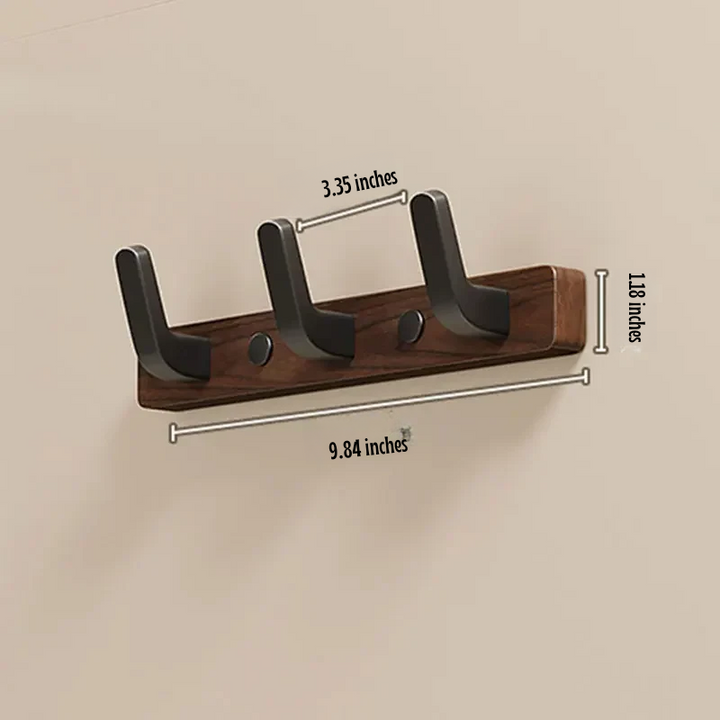 Norvo | Minimalist Veggmontert Klesknagg med Tre & Metall Kleshenger