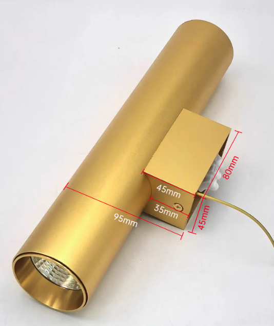 Garduru sylinderformet vegglampe i aluminium | 2 pærer | Moderne design | Innendørs og utendørs