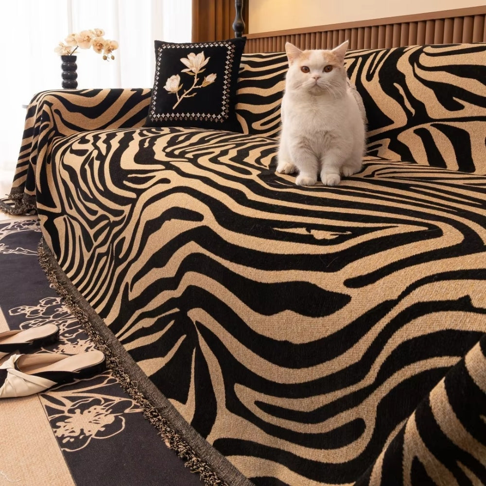 Norvo | Zentara Chenille Zebra Geometrisk Sofa Deksel