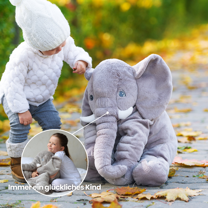 Norvo | ELEFANTO – Kosepute elefant laget av plysj, myk og formstabil i 2 størrelser