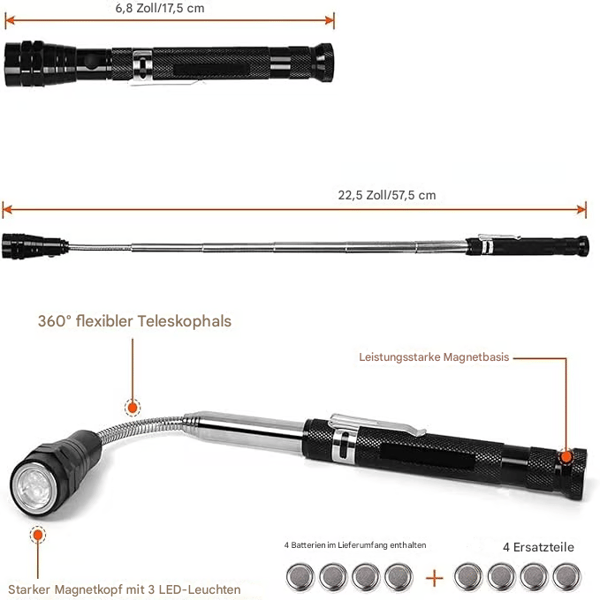 Norvo | Fleksibel Utvidbar Magnetisk Verktøy Lys