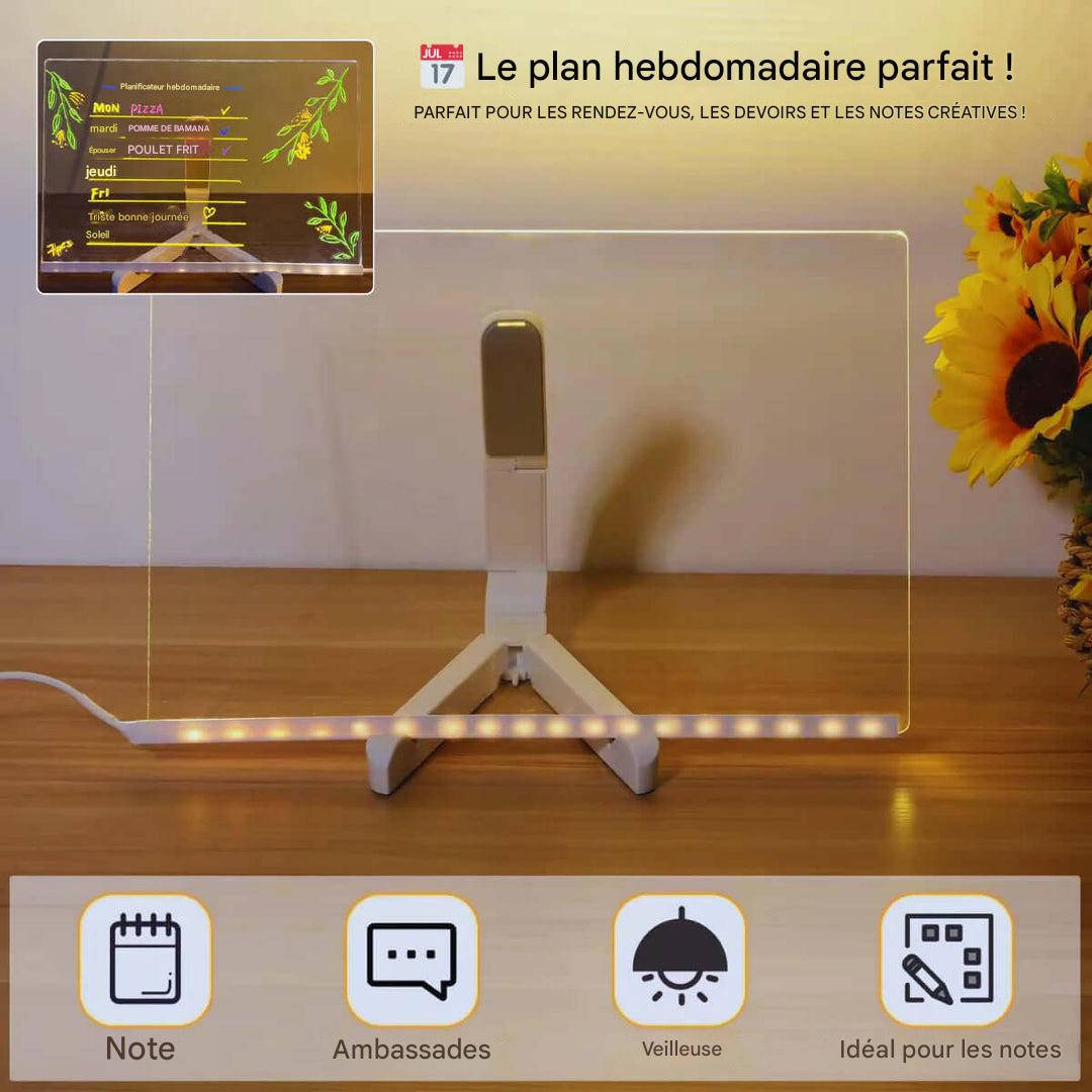 Norvo | Kiddli LED Tegnebrett – Gjenbrukbart Skrivebrett med Lys Penn