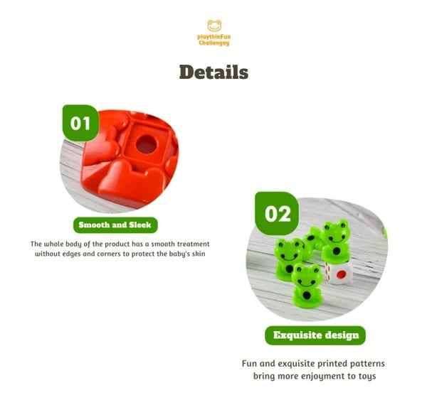 Norvo | Balansespill | Montessori læringsleketøy | Fargerik froskdesign