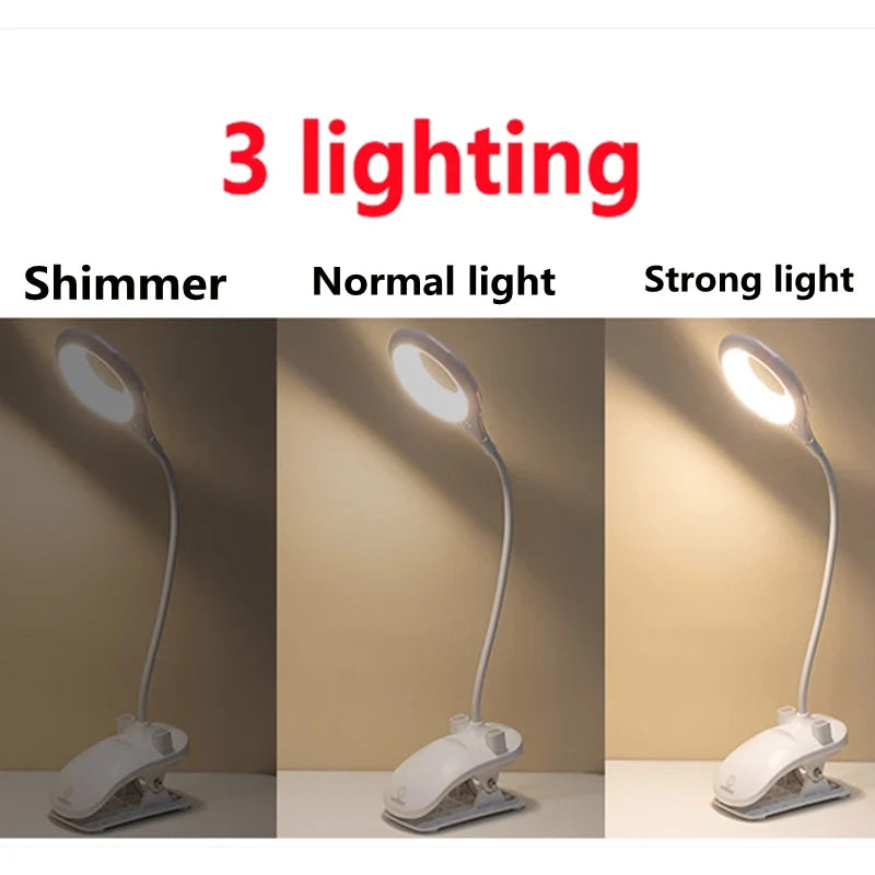 Norvo | Oppladbar LED Bordlampe med Klemme – Justerbar Skrivebordslampe for Hjemmekontor og Studier