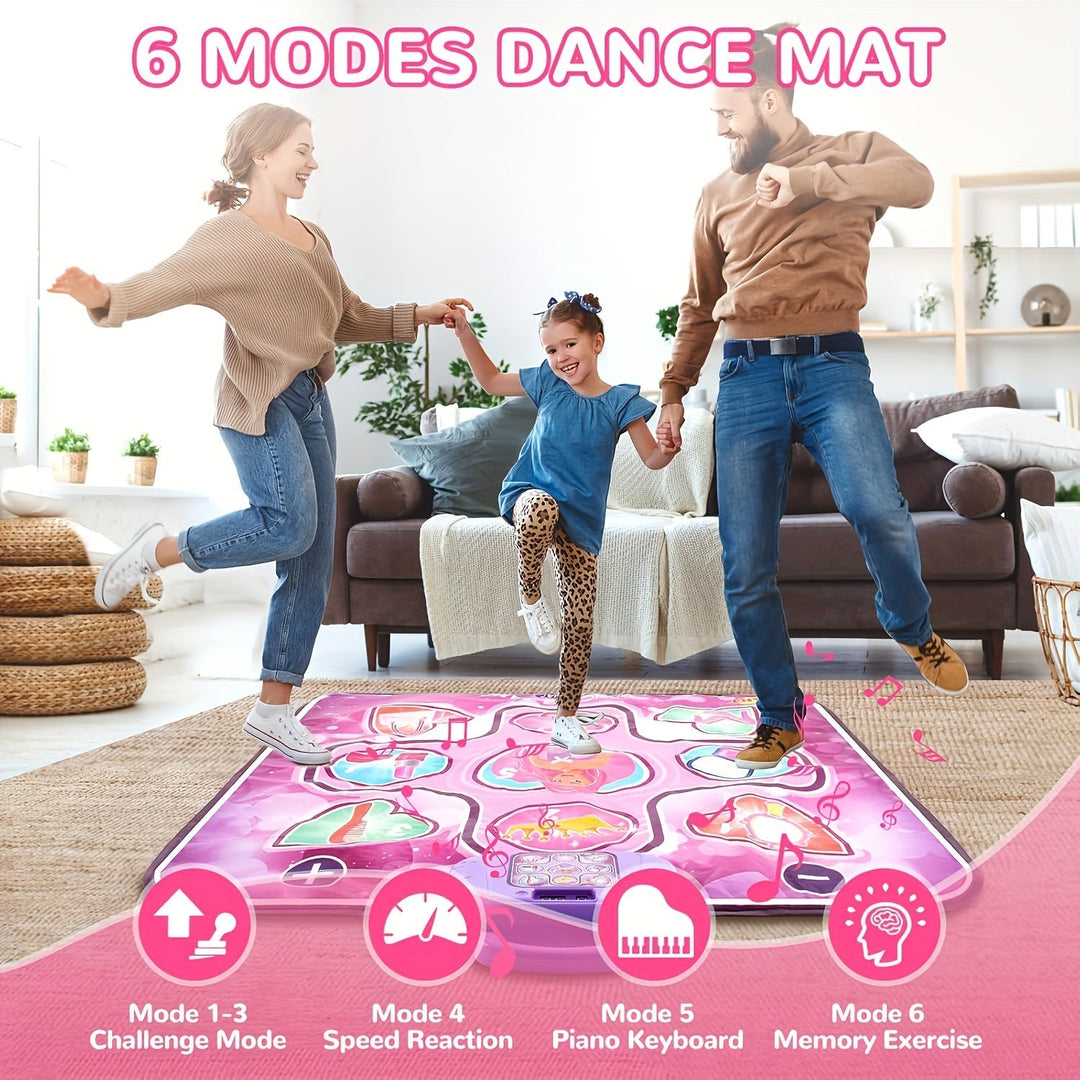 Norvo | Rosa Dansematte for Barn med Poengfunksjon og Rhythmiske Spill – Uten TV – DanceFun Matte