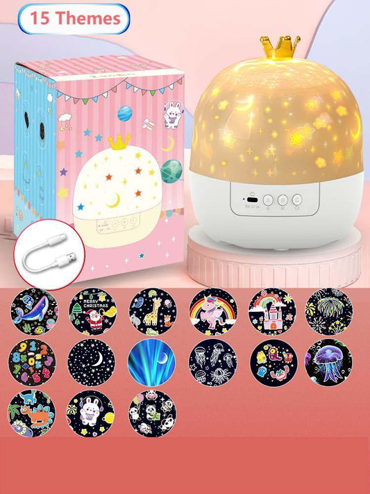 Norvo | Prosjektor Nattlys for Barn 15 Sett med Filmer Type-C Lading