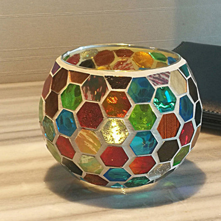 Norvo | Europeisk Retro Glass Mosaic Tealight Holder