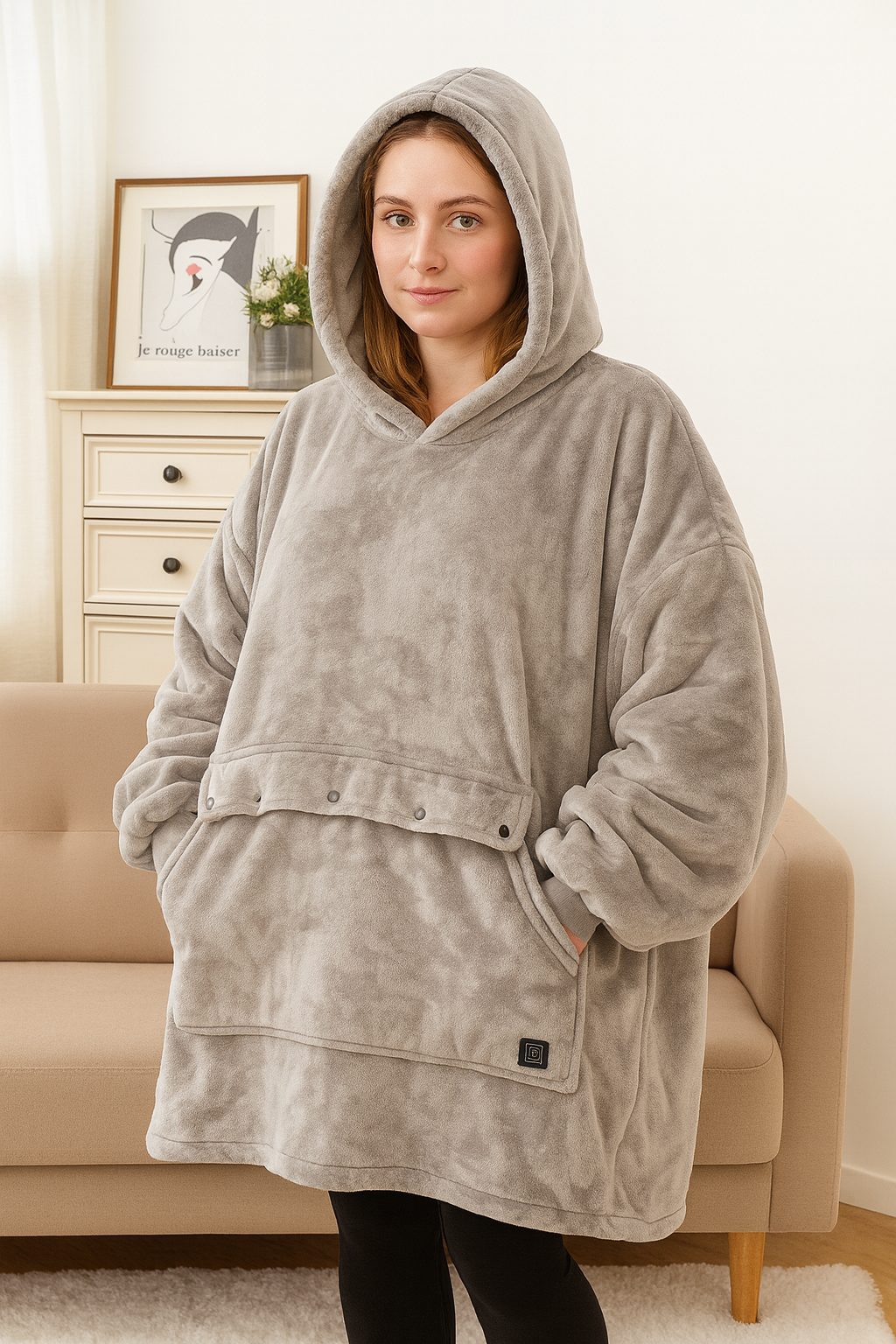 Norvo | USB oppvarmet teppe hoodie for intens varme