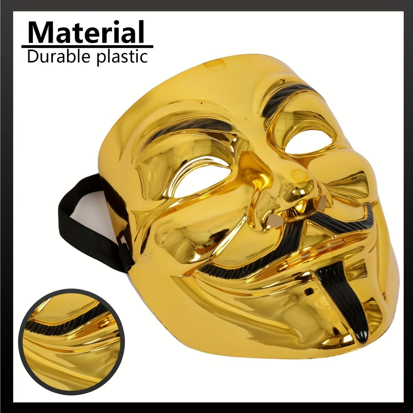 Norvo | Men’s Full Face Plastic Halloween Mask | Anonymous Cosplay