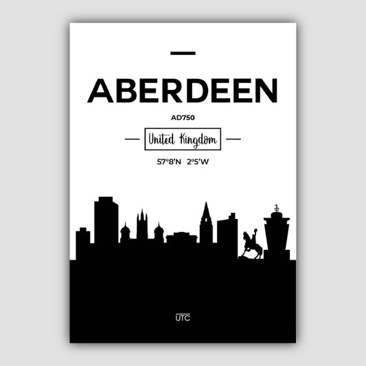 Norvo | Aberdeen Skottland Skyline Byutsikt Trykk