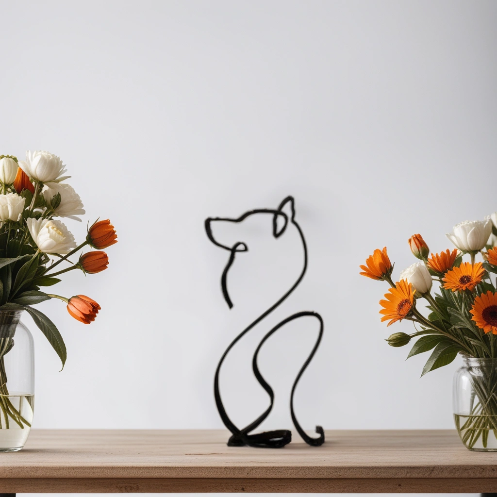 Norvo | Artipaws Abstrakt Hundeskulptur | Moderne Design | Høy- Kvalitets Kunstfigur | For Hylle & Bord