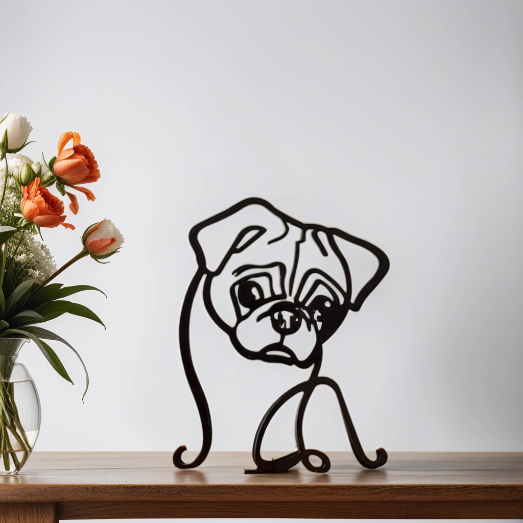 Norvo | Artipaws Abstrakt Hundeskulptur | Moderne Design | Høy- Kvalitets Kunstfigur | For Hylle & Bord