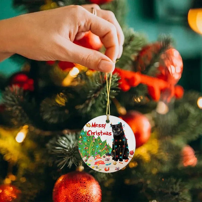 Norvo | Akryl Svart Katt Juleornamenter Sett – Søte Trependler for Bryllup, Fester og Festlig Hjemdekorasjon