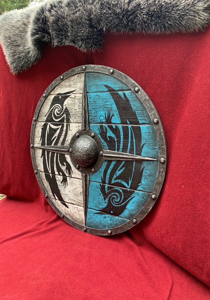 Norvo | Eivor Valhalla Raven Kamp Skadet Viking Tre Skjold 30CM
