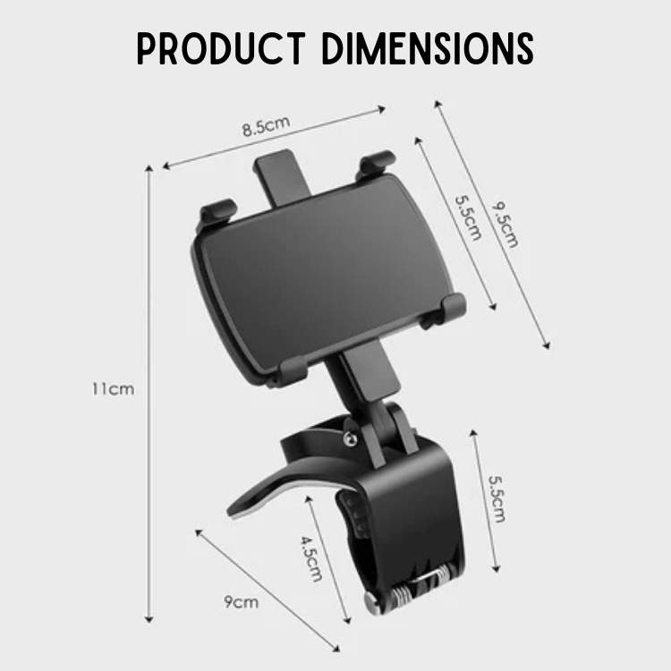 Norvo | Justerbar biltelefonholder | Anti-sklisystem og holdbart ABS for sikker navigering og håndfrie samtaler