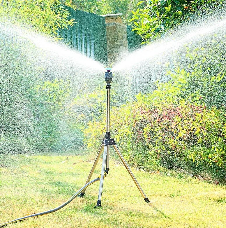 Norvo | TurboSpray Justerbar 360° Hage Sprinkler – Rustfritt Stål Rotasjonssystem for Gressvanning