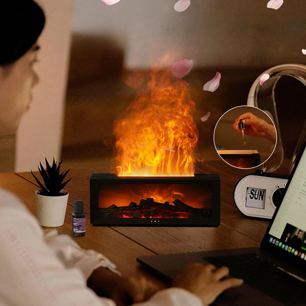 Norvo | Luftfukter og luftrenser med aromaterapi flammeeffekt