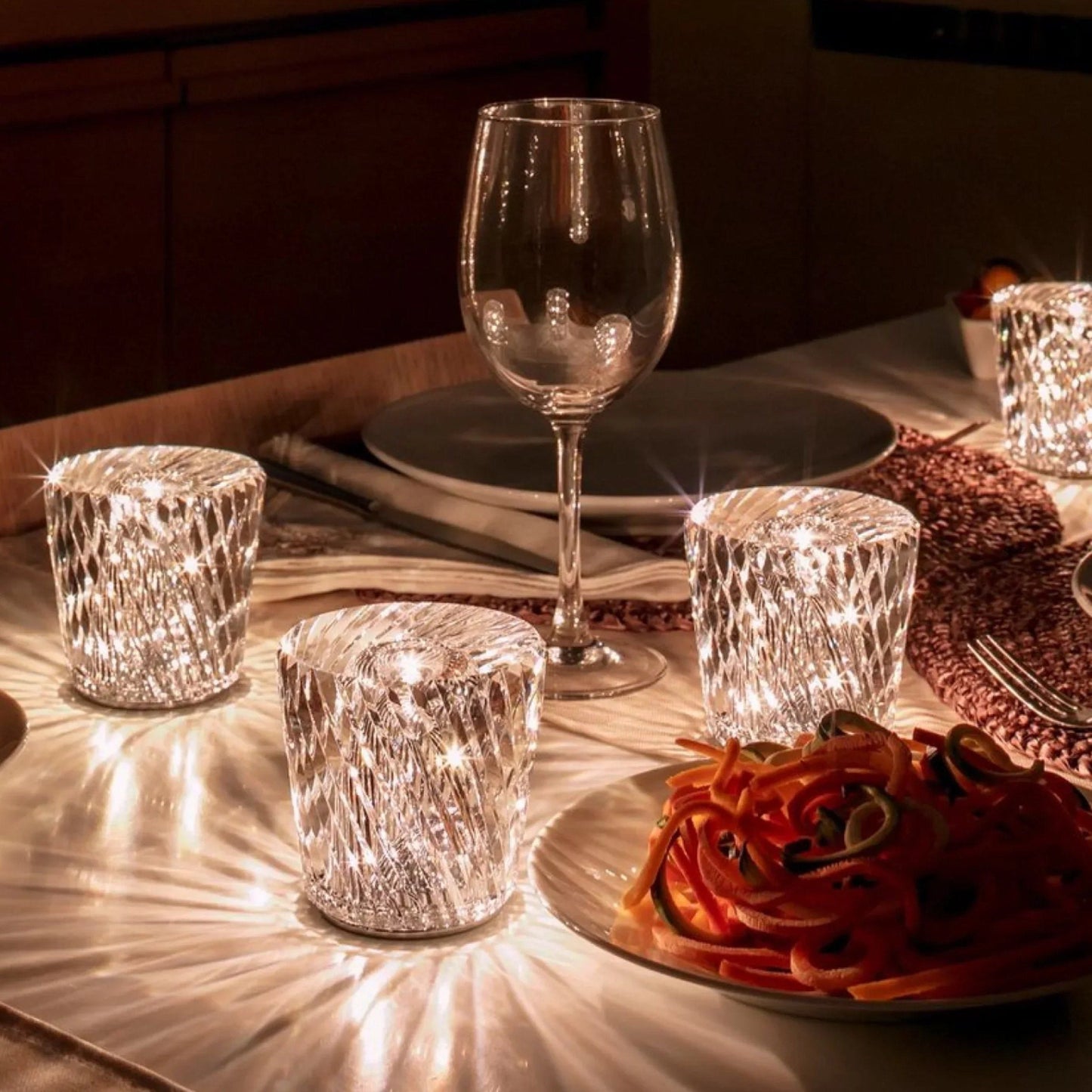 Norvo | Lampe - Luksus Diamant Krystall LED Oppladbar Bordlampe