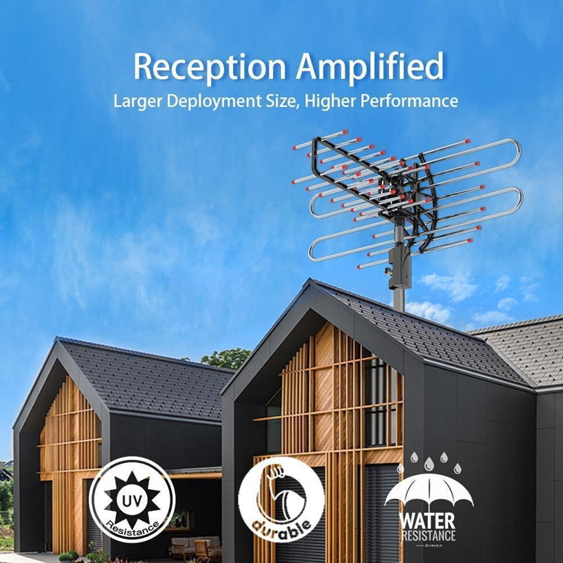Norvo | Long Range Outdoor TV Antenna med HD Signal Booster