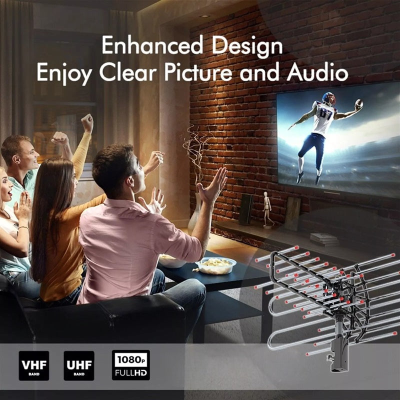 Norvo | Long Range Outdoor TV Antenna med HD Signal Booster