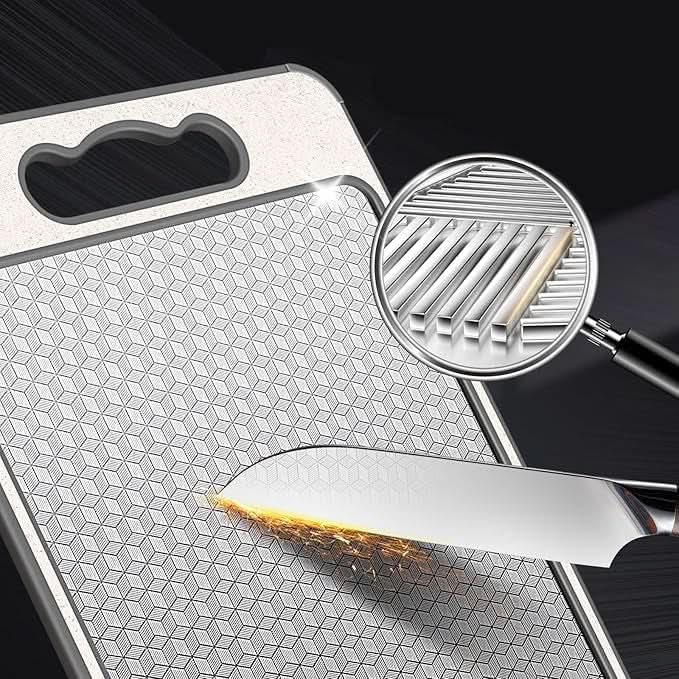 Norvo | Dobbelsidig rustfritt stål skjærebrett med knivsliper