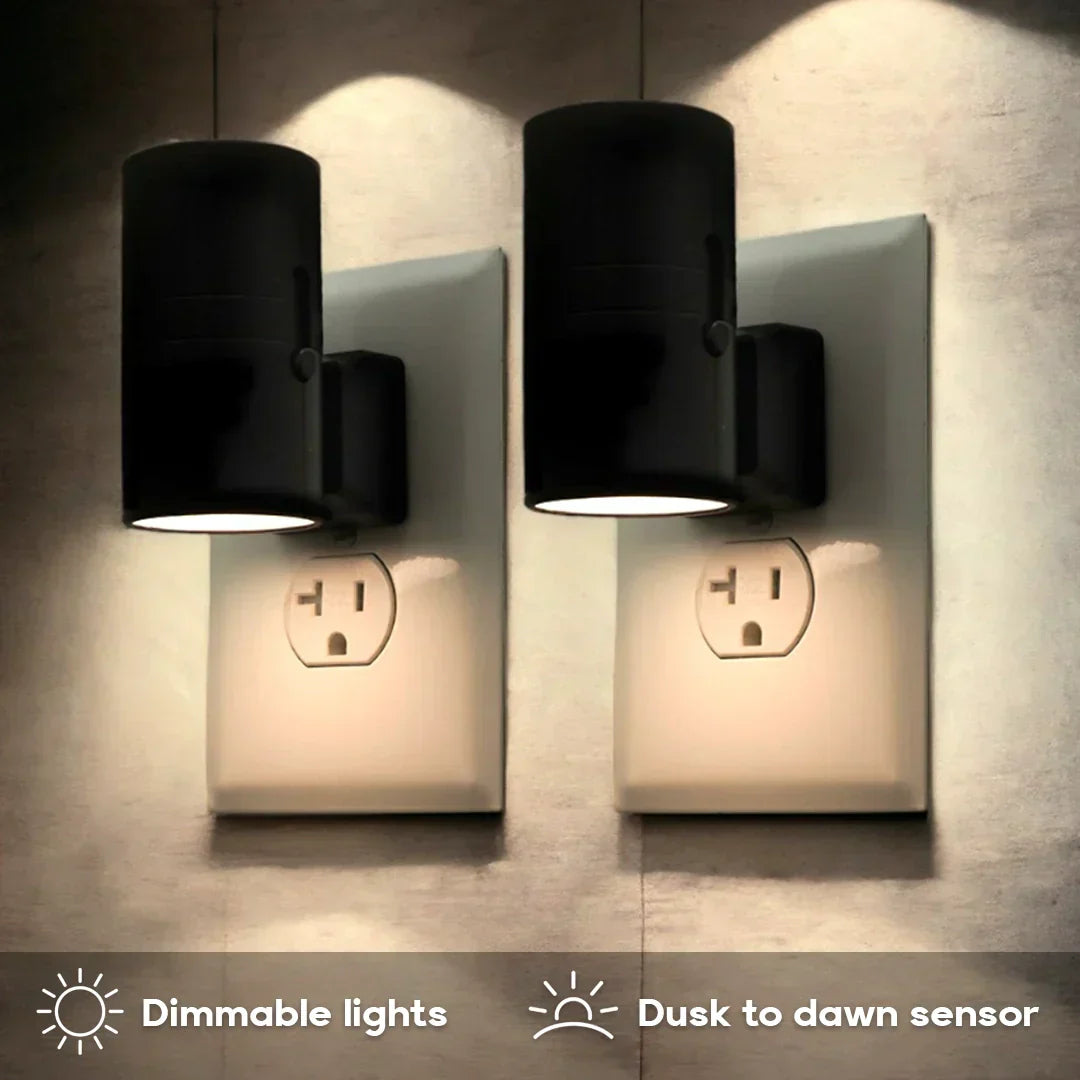 Norvo | Dimmbar plug-in nattlampe med bevegelsessensor - LED-lampe for soverom, ganger og trapper