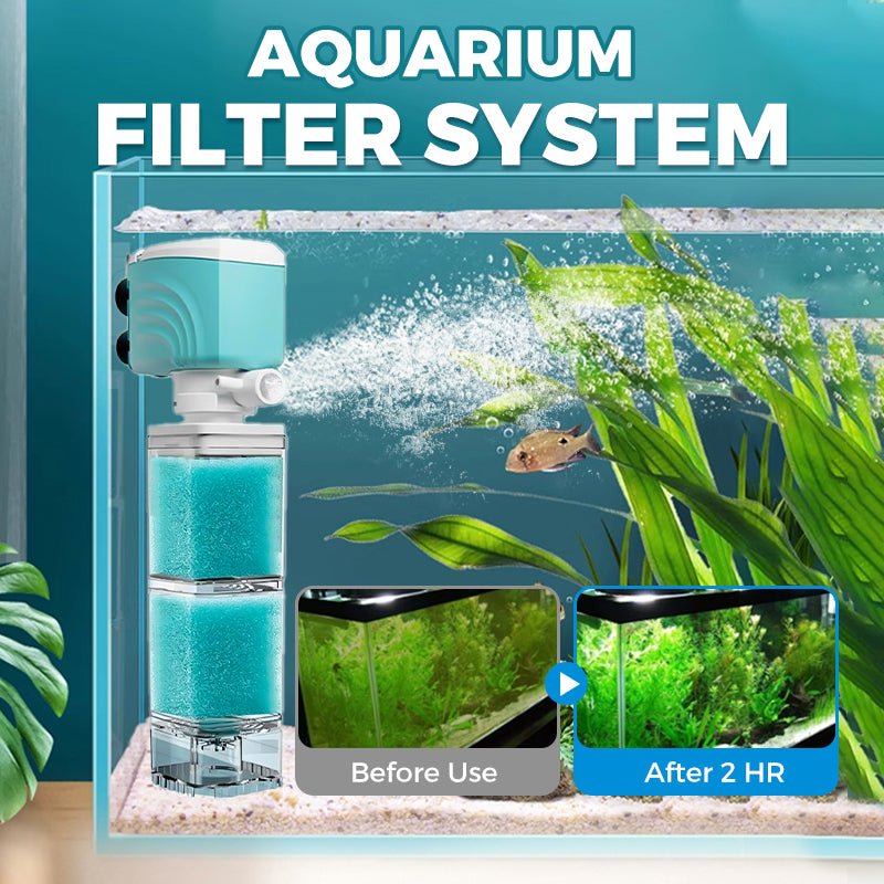 Norvo | AQUAFLOW 5-IN-1 – Krystallklart vann & Automatisk rengjøring for akvarier