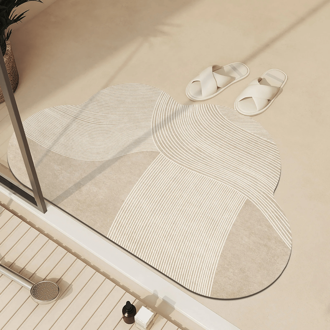 Norvo | AquaLuxe Hurtigtørkende absorberende gulvmatte | Elegant sklisikker bade- og kjøkkengulvmatte for tørre, trygge gulv