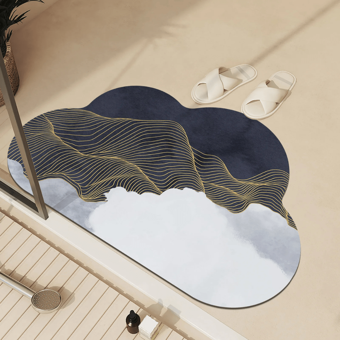 Norvo | AquaLuxe Hurtigtørkende absorberende gulvmatte | Elegant sklisikker bade- og kjøkkengulvmatte for tørre, trygge gulv