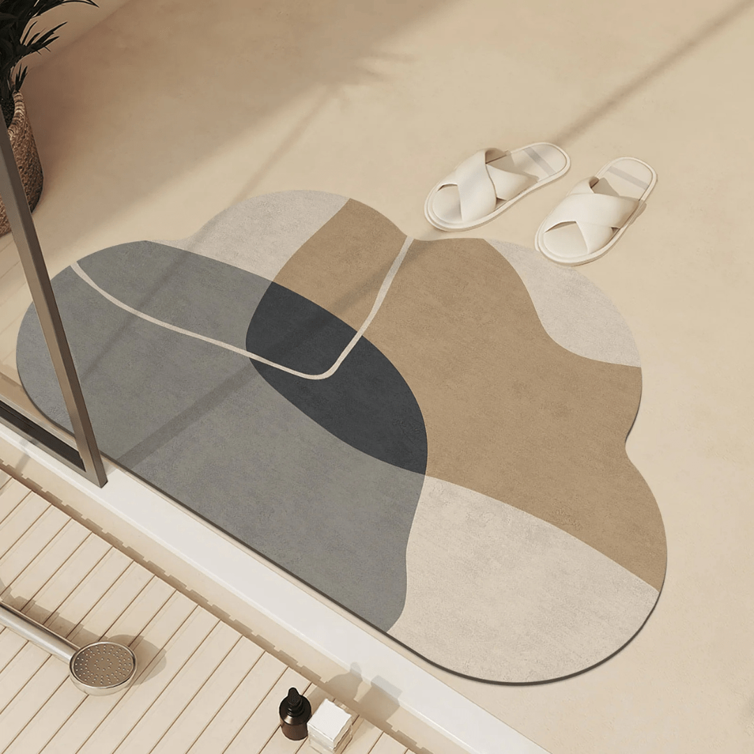 Norvo | AquaLuxe Hurtigtørkende absorberende gulvmatte | Elegant sklisikker bade- og kjøkkengulvmatte for tørre, trygge gulv