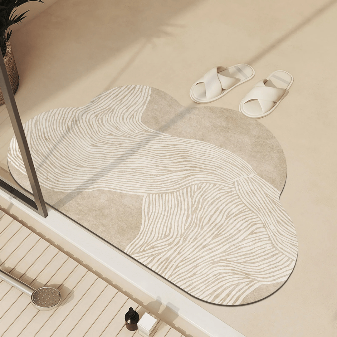 Norvo | AquaLuxe Hurtigtørkende absorberende gulvmatte | Elegant sklisikker bade- og kjøkkengulvmatte for tørre, trygge gulv