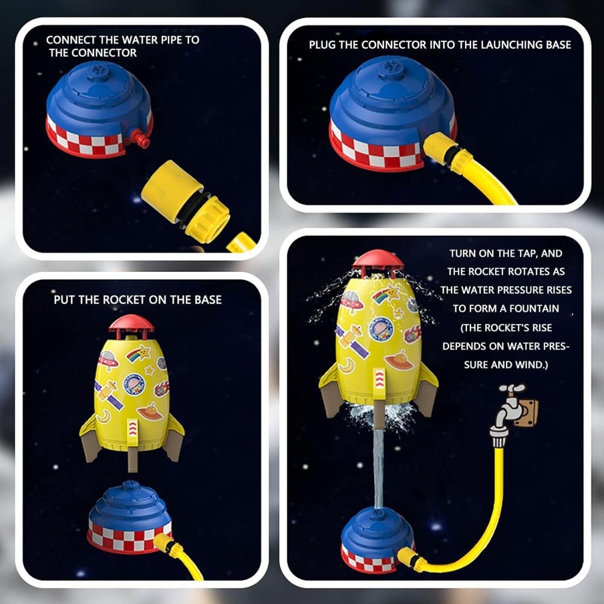 Norvo | AQUASPIN – 360° Rotasjon Vannsprinkler Leketøy for Barn