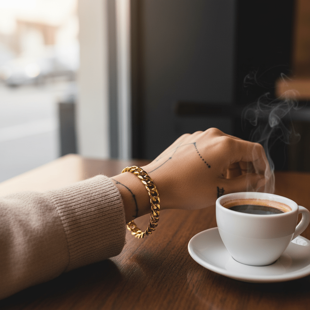 Norvo | Armert KJEDE ARMREIM – Justerbar Rustfritt Stål Punk-Inspirert Eleganse