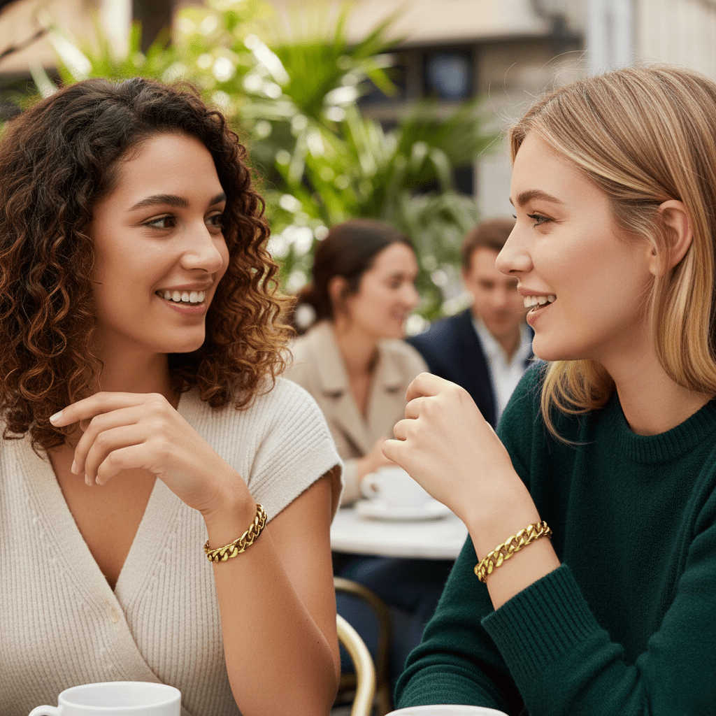 Norvo | Armert KJEDE ARMREIM – Justerbar Rustfritt Stål Punk-Inspirert Eleganse