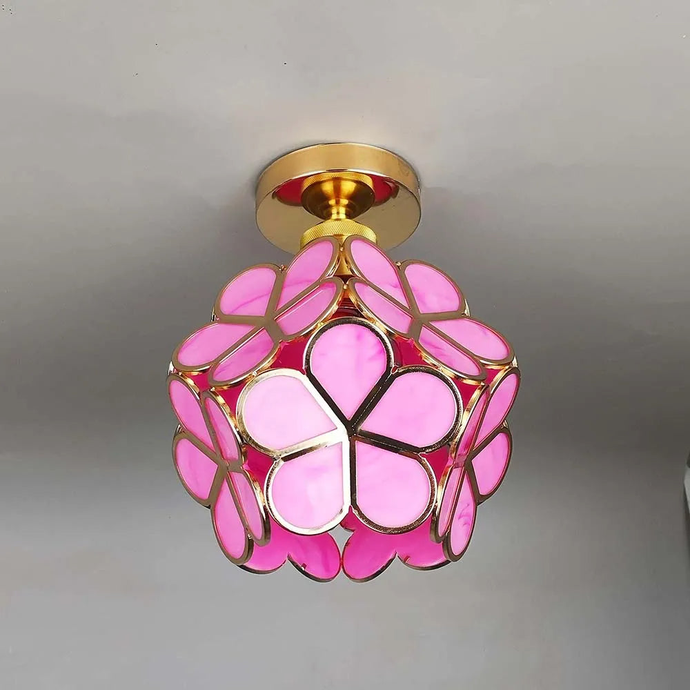 Norvo | Kunstnerisk Glass Taklampe med Blomster Mønster - FlowerHall