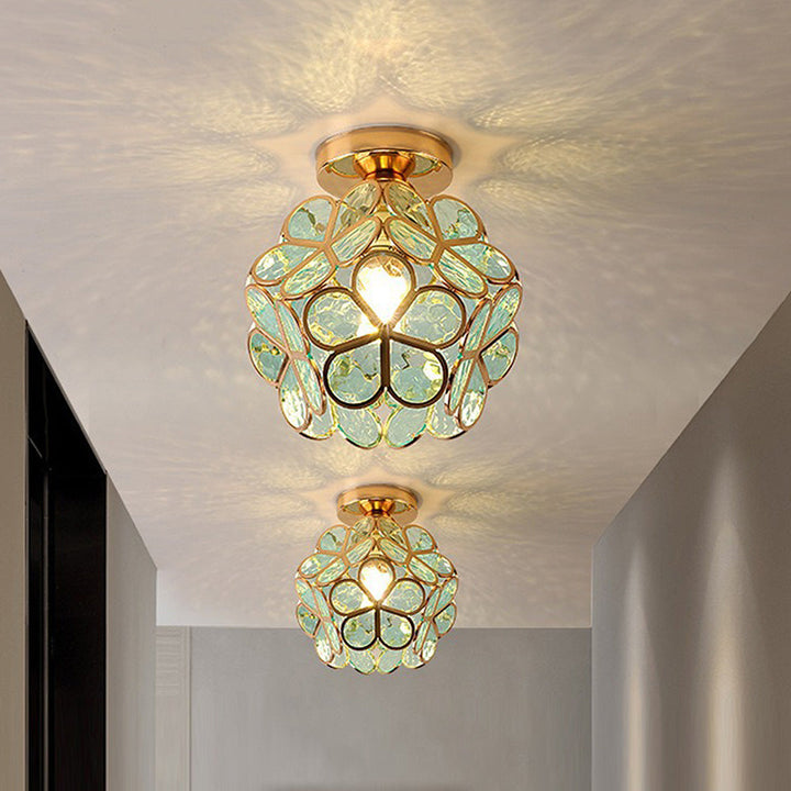 Norvo | Kunstnerisk Glass Taklampe med Blomster Mønster - FlowerHall