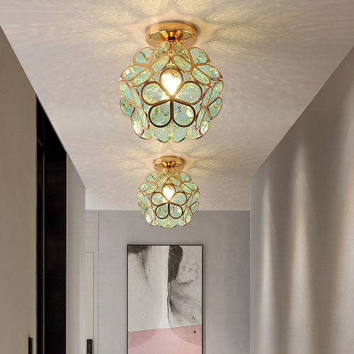 Norvo | Kunstnerisk Glass Taklampe med Blomster Mønster - FlowerHall