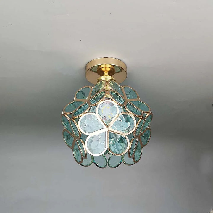 Norvo | Kunstnerisk Glass Taklampe med Blomster Mønster - FlowerHall