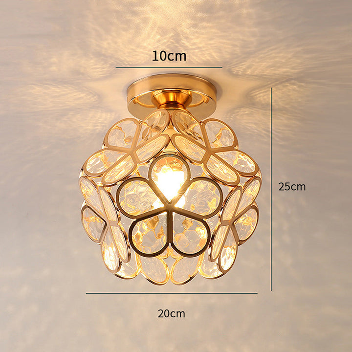 Norvo | Kunstnerisk Glass Taklampe med Blomster Mønster - FlowerHall