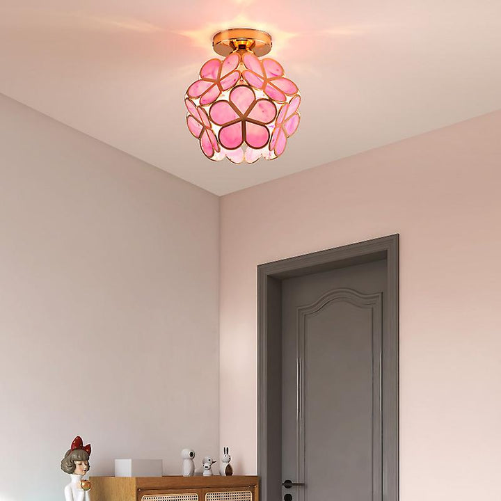 Norvo | Kunstnerisk Glass Taklampe med Blomster Mønster - FlowerHall