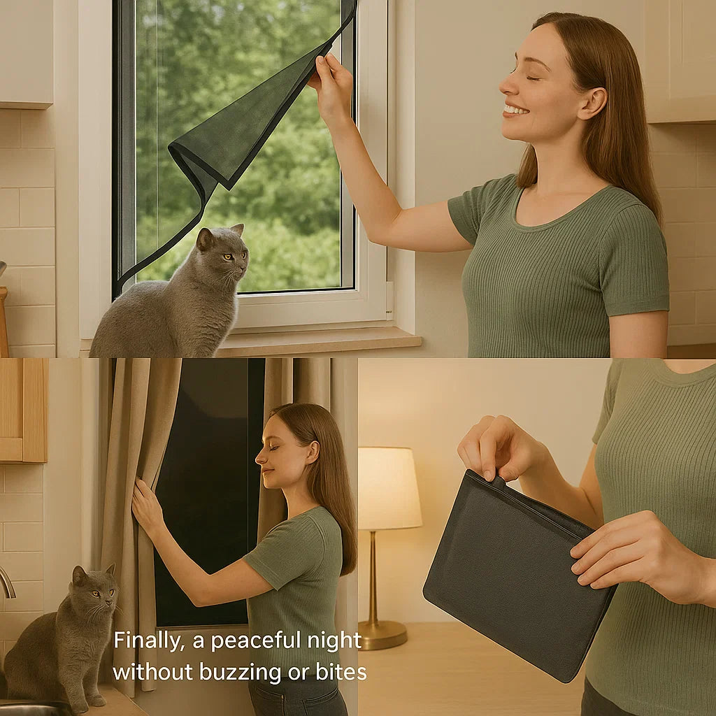 Norvo | Magnetisk Myggnett for Vinduer - Usynlig Mesh Insekt Skjerm for Hjemmebeskyttelse & Insektforebygging