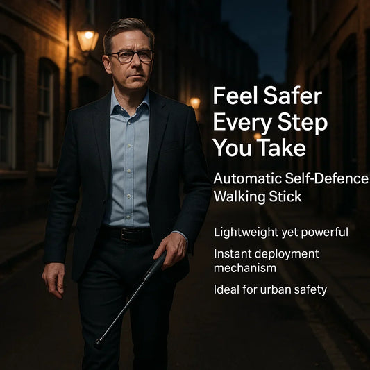 Norvo | Automatisk Selvforsvar Gåstokk | Lettvekts, Anti-Sklisikkergrep & Kompakt for Fotturer og Urban Sikkerhet