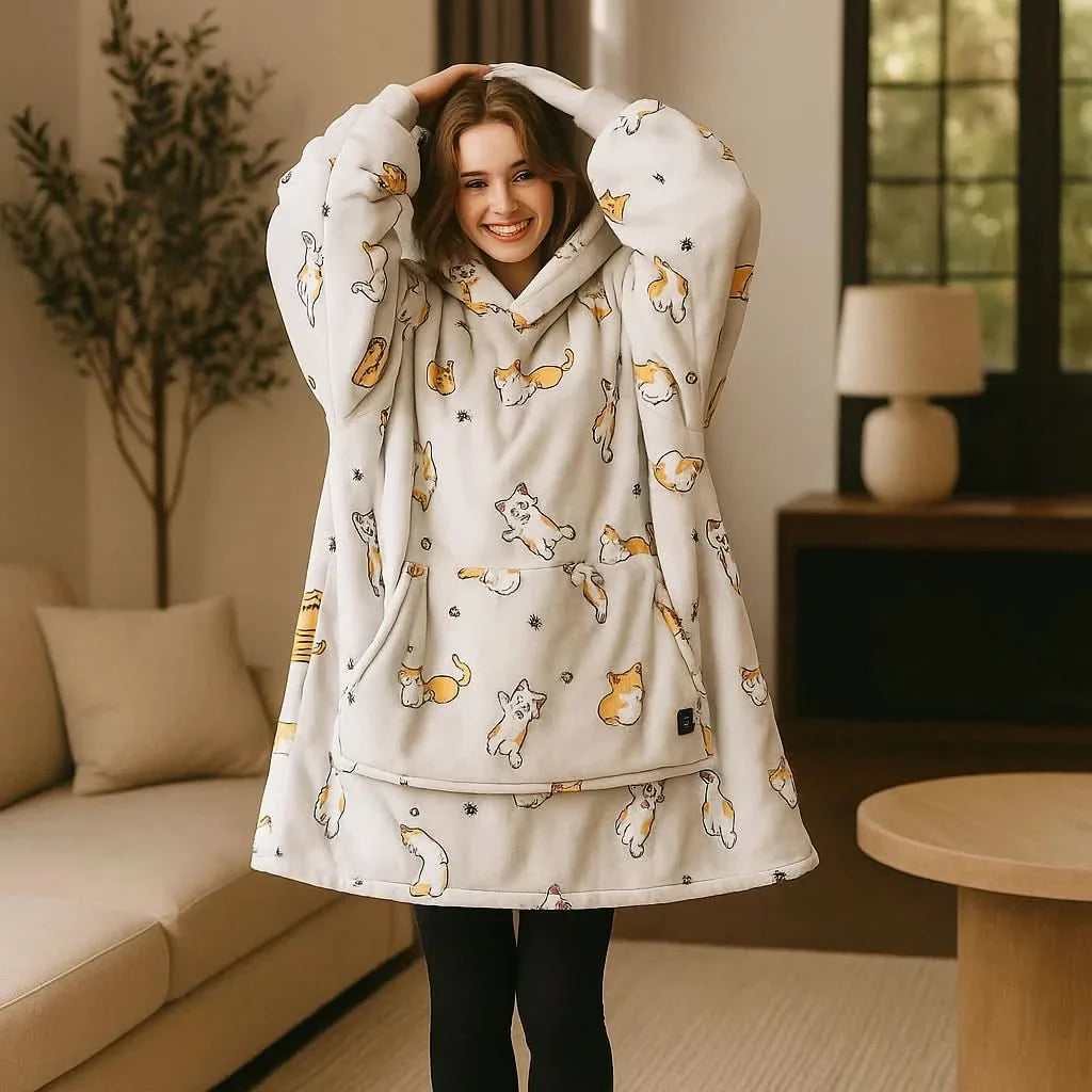 Norvo | USB oppvarmet teppe hoodie for intens varme