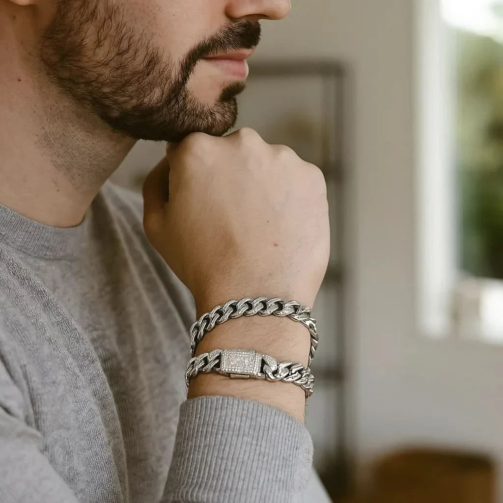 Norvo | Massiv, 18K gullbelagt Cuban lenke armbånd