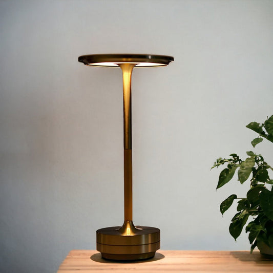 Norvo | Trådløs oppladbar moderne aura bordlampe med berøringskontroller | Trådløs LED-lampe for moderne sidebord og kontorpulter | Minimalistisk bordlampe