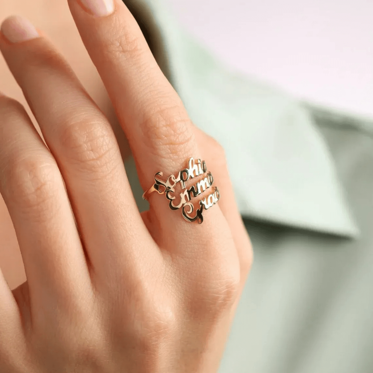 Norvo | AURELION – Tilpassbart Justerbart Gull Rustfritt Stål Navn Ring