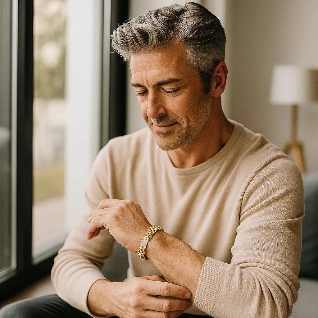 Norvo | AURELIUS – 18K Gullbelagt Cuban Link Armbånd for Menn