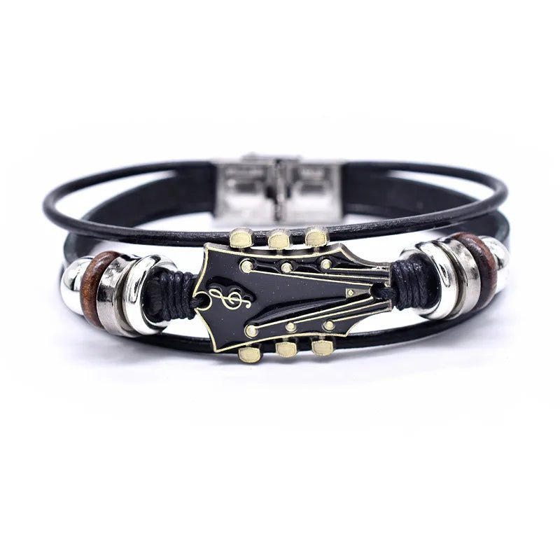 Norvo | AXECHORD – Gitar Læderarmbånd med Vintage-inspirert Design
