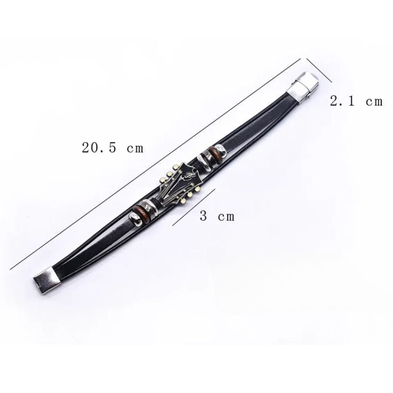 Norvo | AXECHORD – Gitar Læderarmbånd med Vintage-inspirert Design