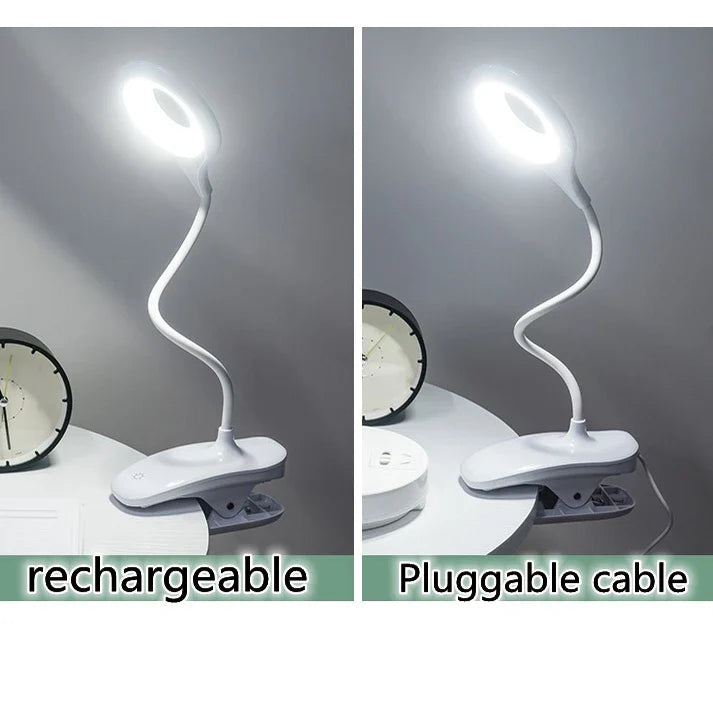Norvo | Oppladbar LED Bordlampe med Klemme – Justerbar Skrivebordslampe for Hjemmekontor og Studier